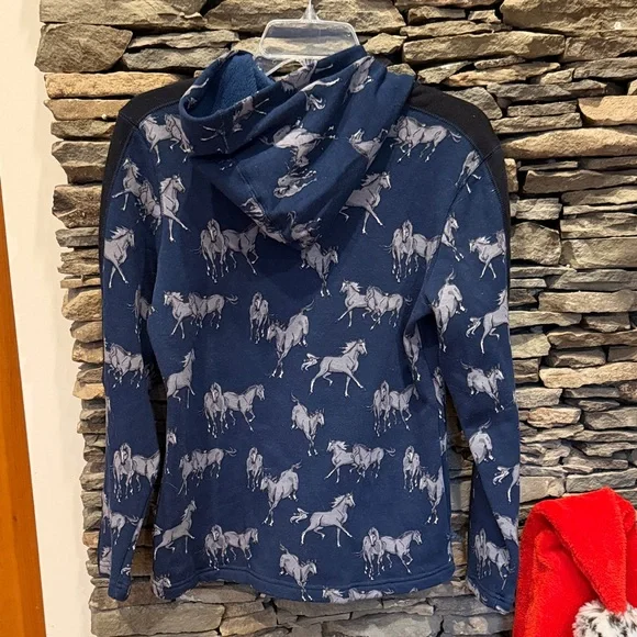 Kerrits Blue Horse Pattern Hoodie - Picture 6 of 9